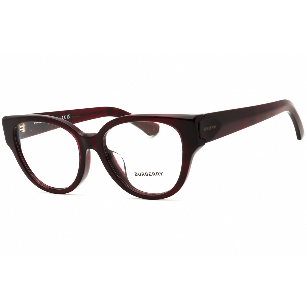 NWT Burberry 0BE2421F Checkered Red Round 53mm Eyeglasses